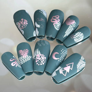 Abstract Witch Press on Nail