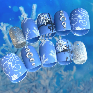 Blue Gifts Press on Gel Nails ($CAD)