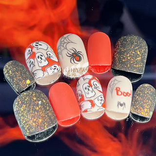 Spooky Ghosts Press on Gel Nails ($CAD)
