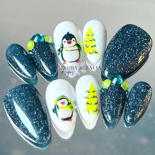 Cute Lil Penguins Press on Gel Nails ($CAD)